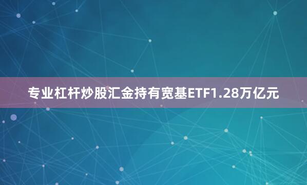 专业杠杆炒股汇金持有宽基ETF1.28万亿元