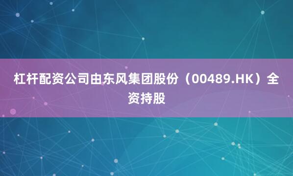 杠杆配资公司由东风集团股份（00489.HK）全资持股